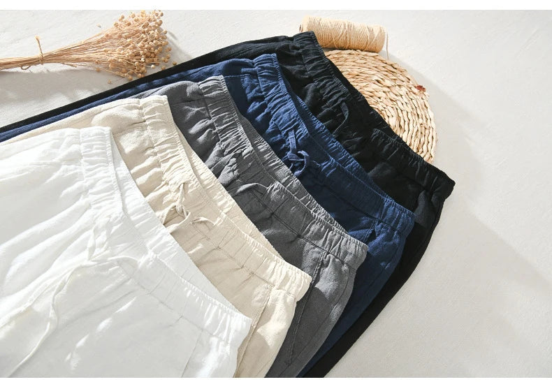 Pantaloni casual da uomo in lino con coulisse – Streetwear leggero alla caviglia