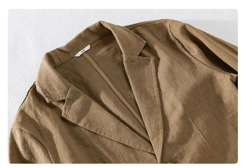 Giacca blazer casual in lino da uomo – Stile streetwear leggero e ampio