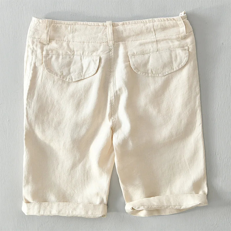 Men’s 100% Linen Shorts – Classic Beach Pants