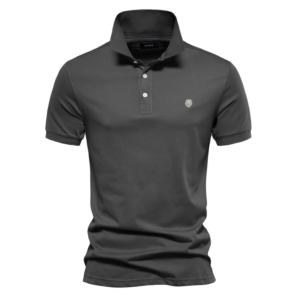 100% Cotton Embroidery Men's Polo New Summer Brand Social