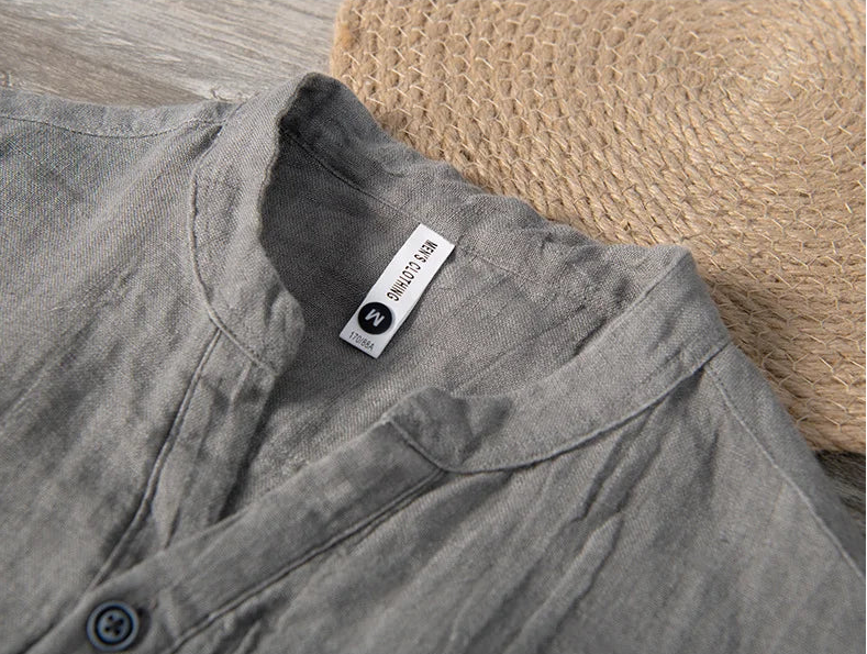 Vintage Men's lightweight short-sleeved 100% linen shirt