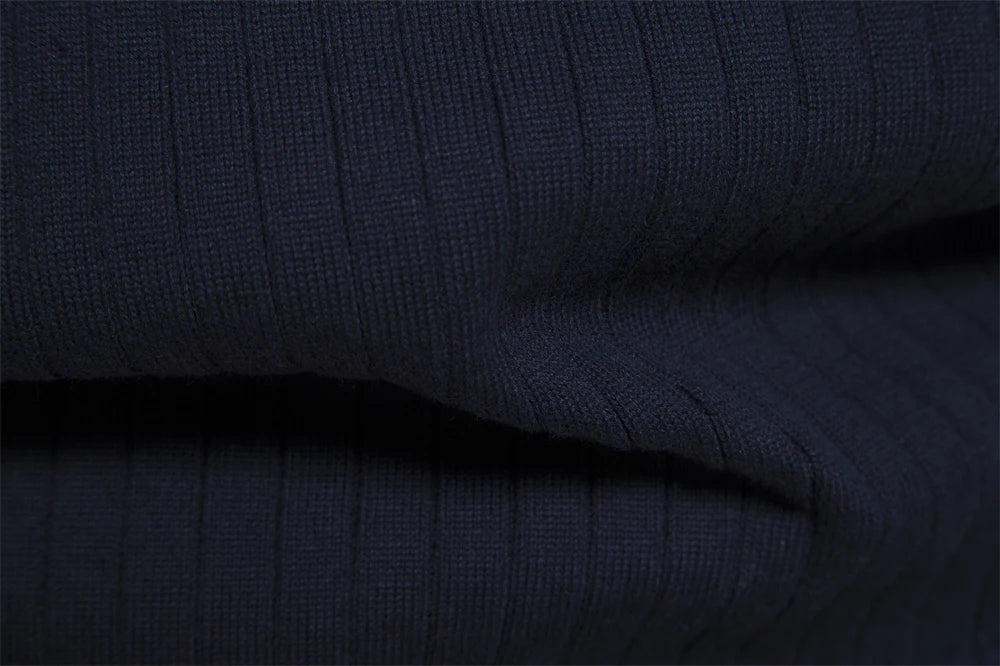 Men’s Half-Zip Cotton Sweater – Mock Neck Knit Pullover, Autumn/Winter Edition