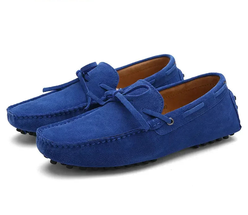 Mocassini da uomo in vera pelle verde – traspiranti, casual, slip-on