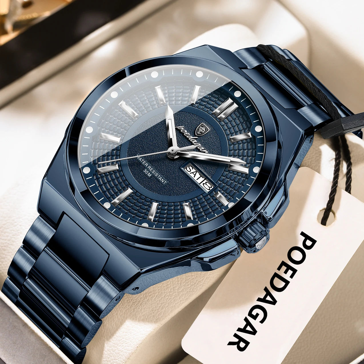 Original Men Clock Quartz ,Date ,Week Luxury Man Waterproof