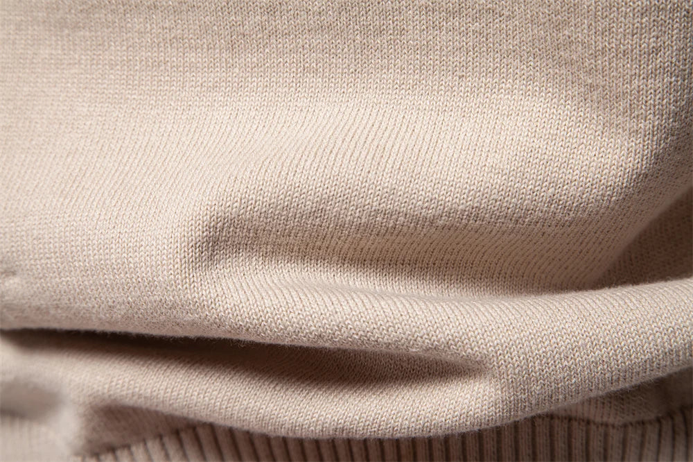 Men’s Premium Cotton Knit Sweater – Striped Crewneck Pullover, Warm Autumn/Winter Style