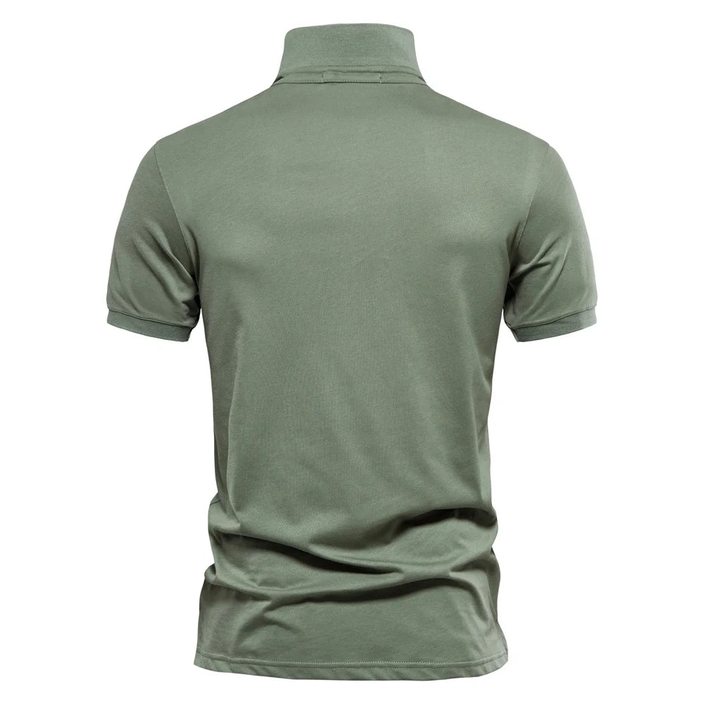 100% Cotton Embroidery Men's Polo New Summer Brand Social