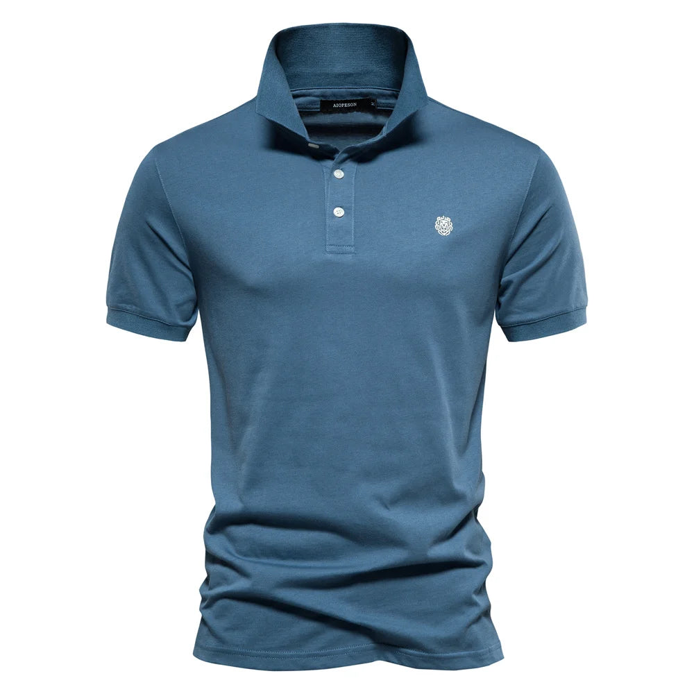 100% Cotton Embroidery Men's Polo New Summer Brand Social