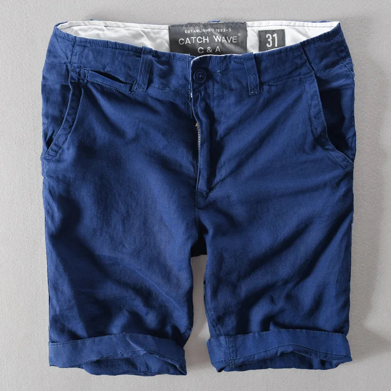 Men’s 100% Linen Shorts – Classic Beach Pants