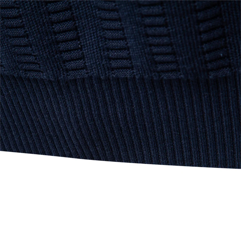 Maglione da uomo in cotone di lusso con mezza zip – Pullover in maglia spessa in stile Old Money