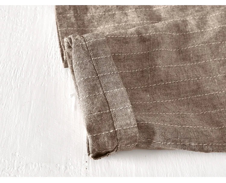 Men’s Linen And Cotton Pants – Subtle Stripes