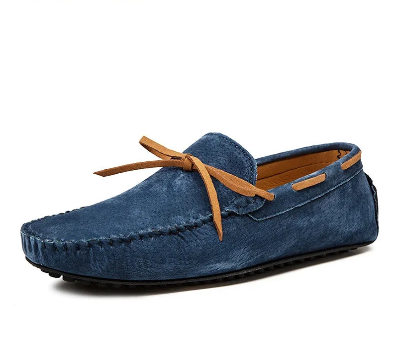 Mocassini da uomo in vera pelle verde – traspiranti, casual, slip-on