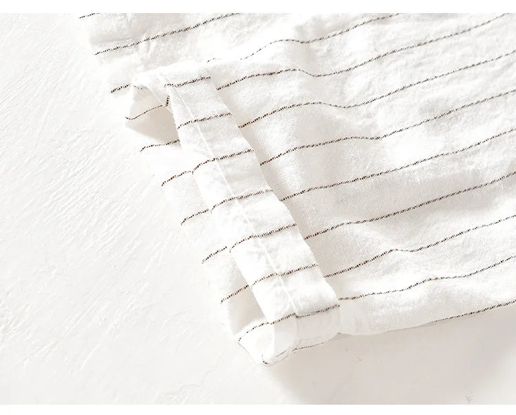 Men’s Linen And Cotton Pants – Subtle Stripes
