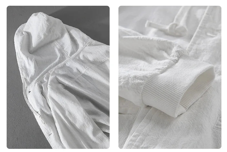 Giacca con cappuccio in lino da uomo – Leggera, casual e confortevole