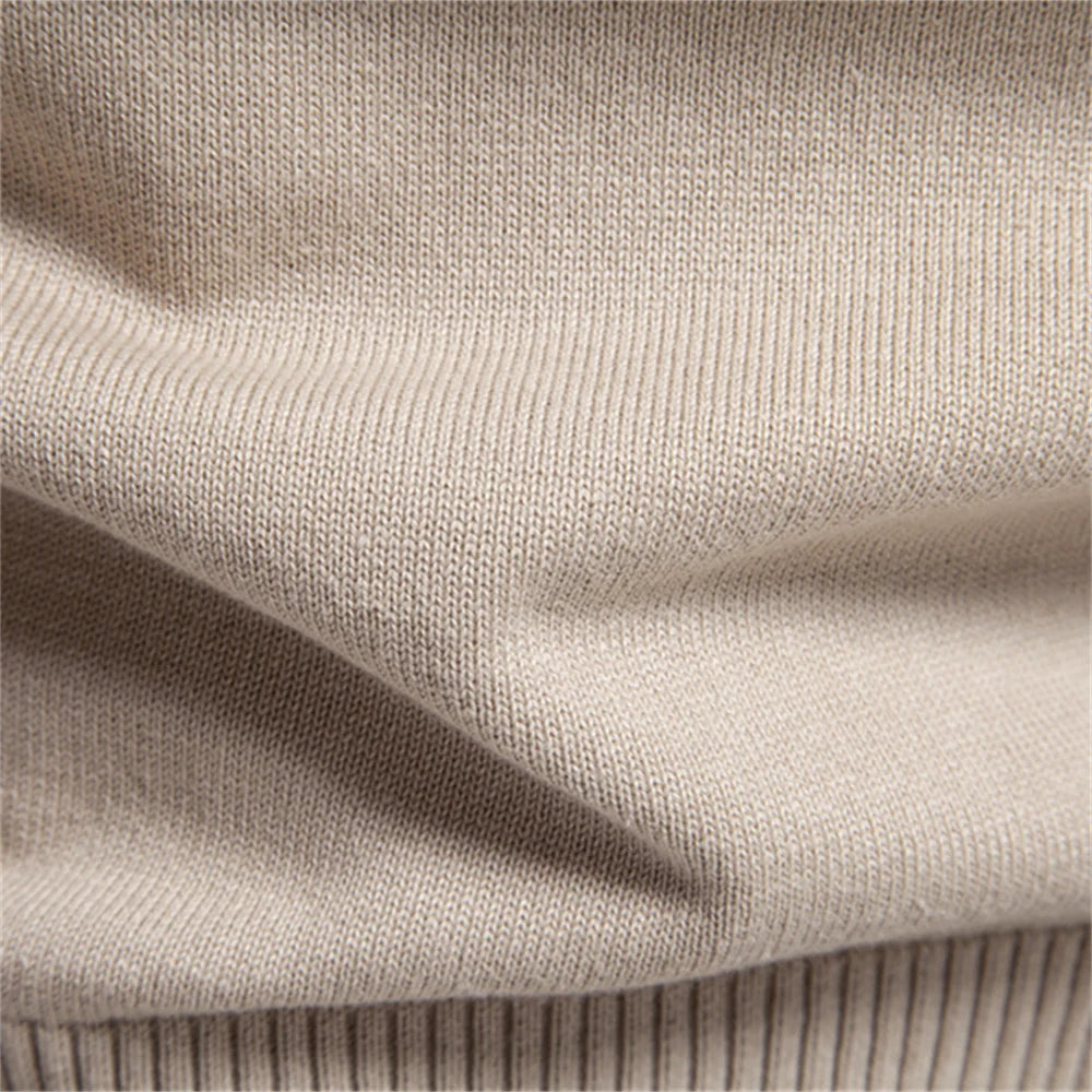 Maglione in maglia di cotone con scollo a V da uomo – Pullover casual classico a maniche lunghe