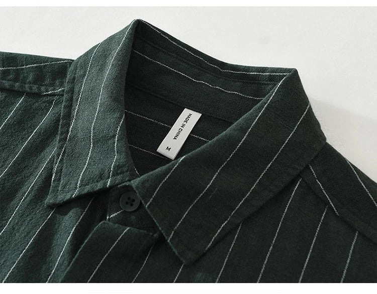 Striped 100% Linen Shirt – Modern Sophistication, Classic Comfort