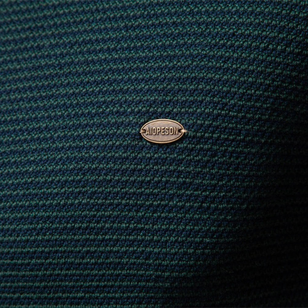 Maglione da uomo in cotone con mezza zip – Pullover caldo lavorato a maglia con collo alto