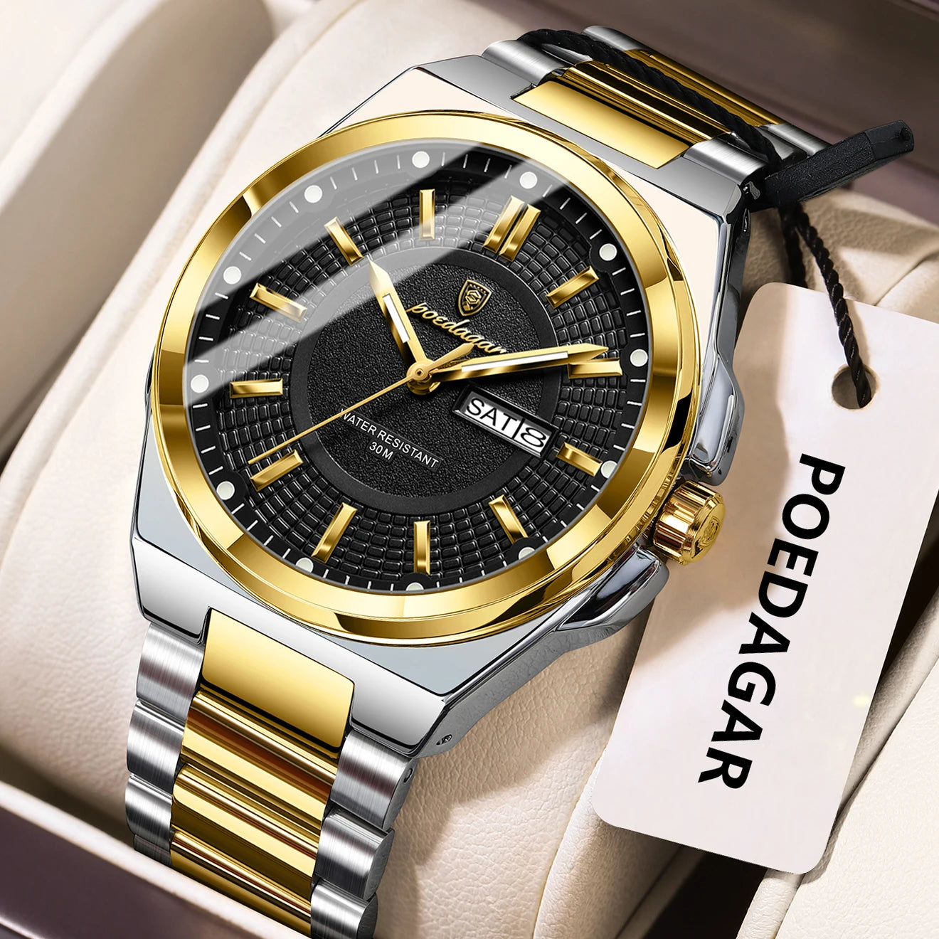 Original Men Clock Quartz ,Date ,Week Luxury Man Waterproof