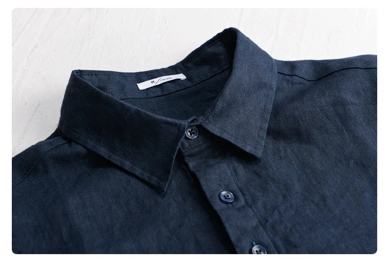 100% Linen Long-Sleeve Shirt – Refined Simplicity