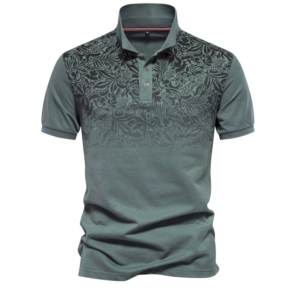 Men's Short Sleeve Polo Shirt, Gradient Printed, Summer Fashion, New Design