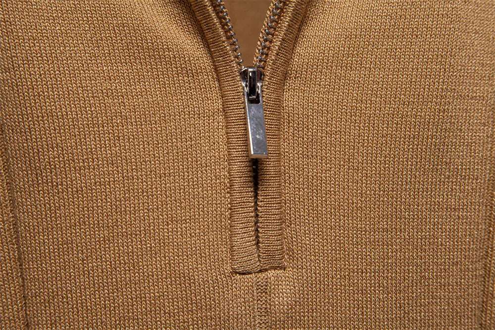 Men's zip-up athletic, formal, office sports polo shirt