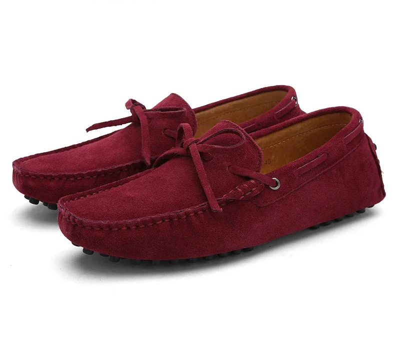 Mocassini da uomo in vera pelle verde – traspiranti, casual, slip-on