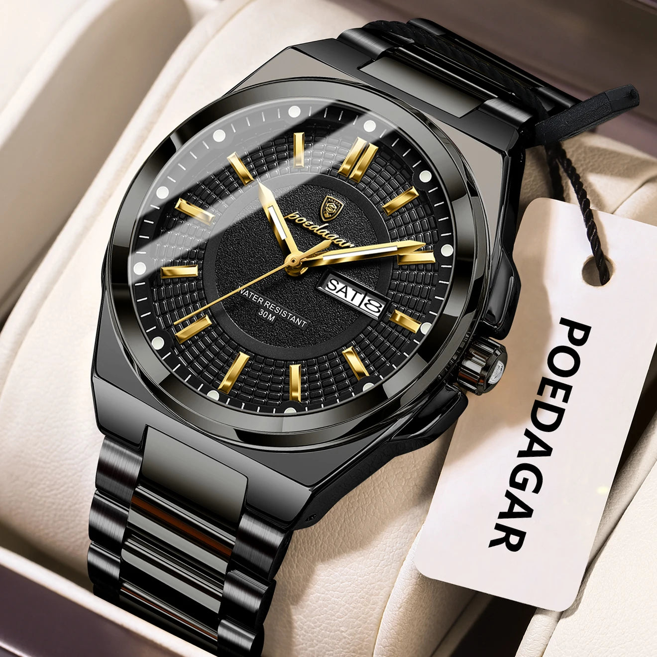 Original Men Clock Quartz ,Date ,Week Luxury Man Waterproof