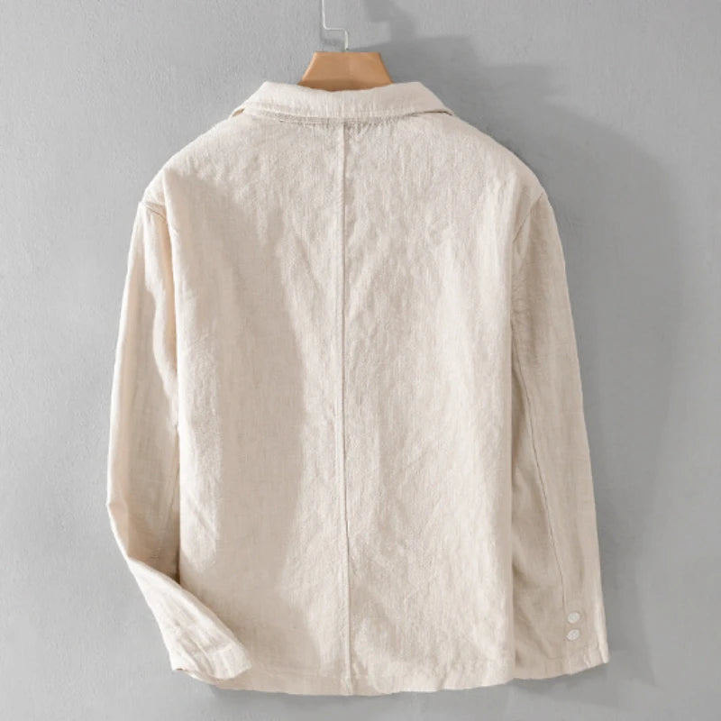 Giacca blazer casual in lino da uomo – Stile streetwear leggero e ampio