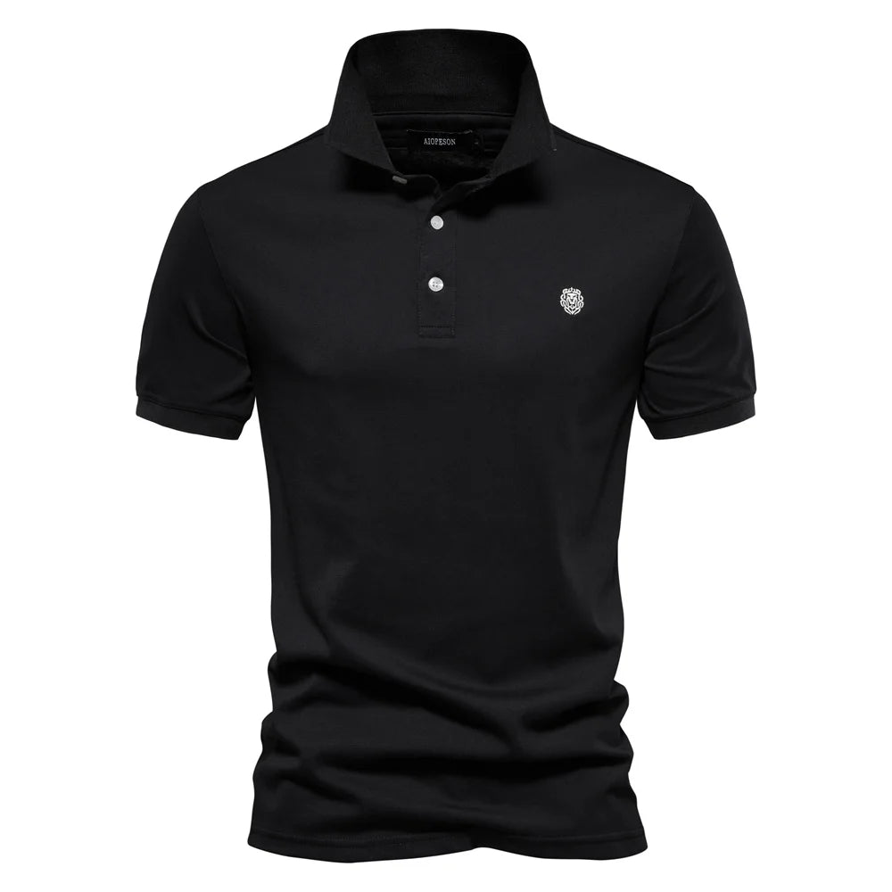 100% Cotton Embroidery Men's Polo New Summer Brand Social