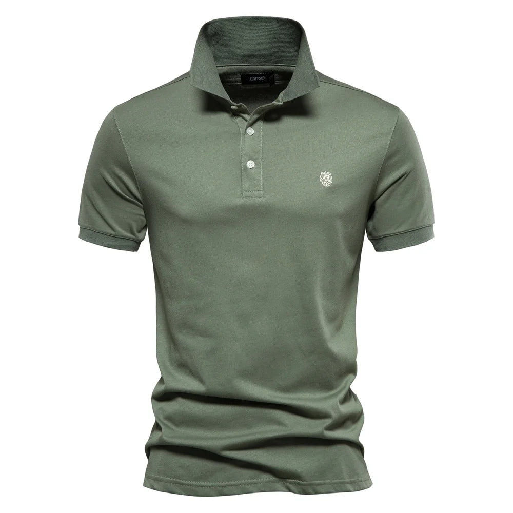 100% Cotton Embroidery Men's Polo New Summer Brand Social