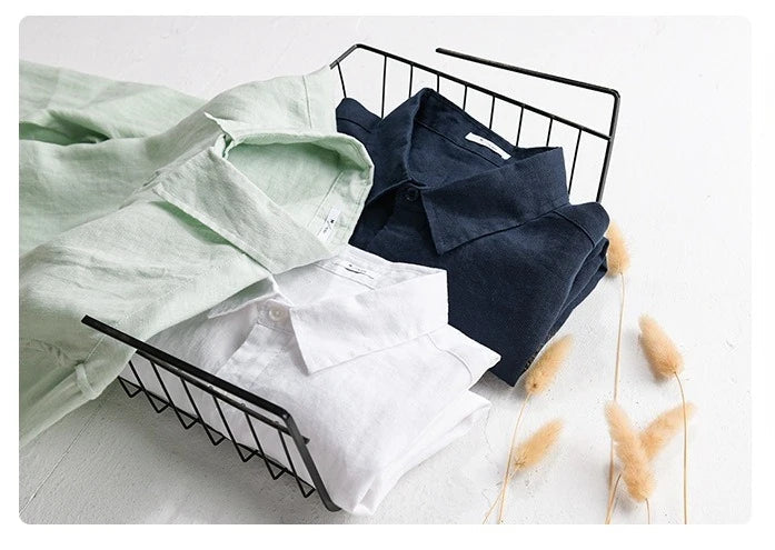 100% Linen Long-Sleeve Shirt – Refined Simplicity