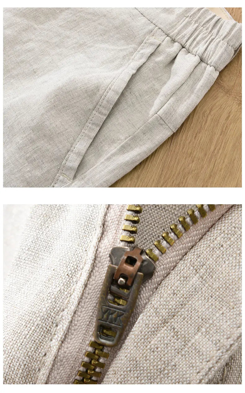 Simple Breathable 100% Linen Shorts - Clothing Straight Summer Pants