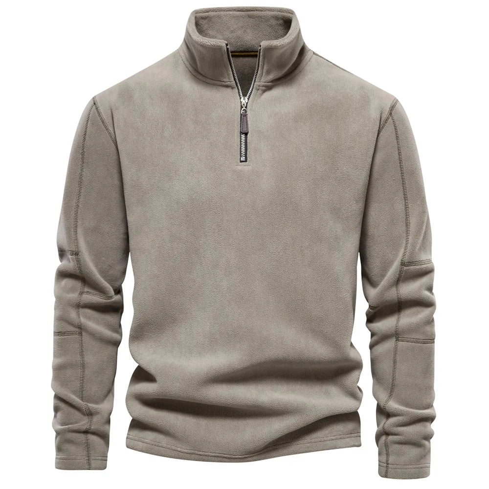 Men’s Fleece Zip Pullover Jacket – Thick Warm Soft Shell, Premium Winter Wear