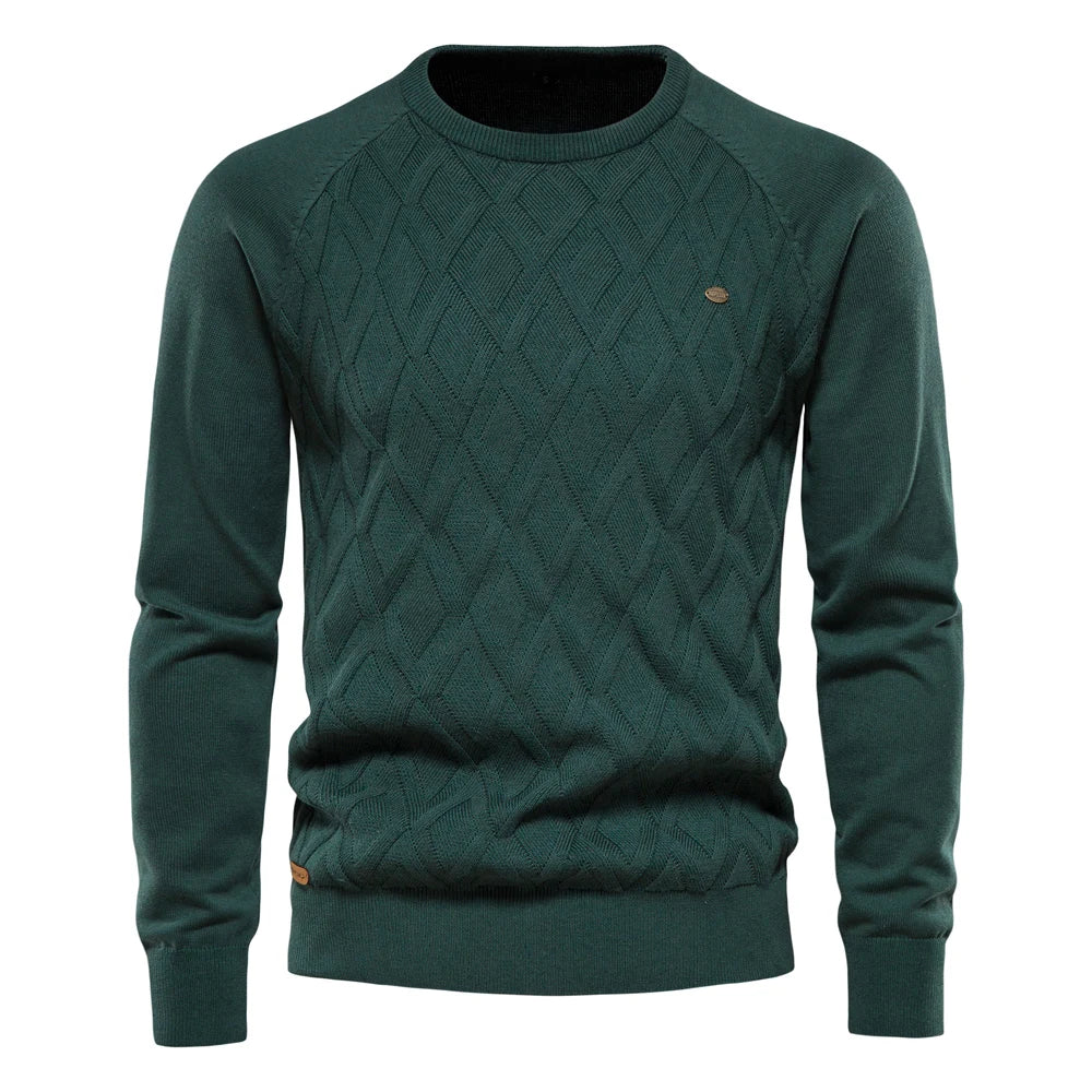 Maglione da uomo in maglia Argyle – Classico pullover invernale a maniche lunghe con scollo a V