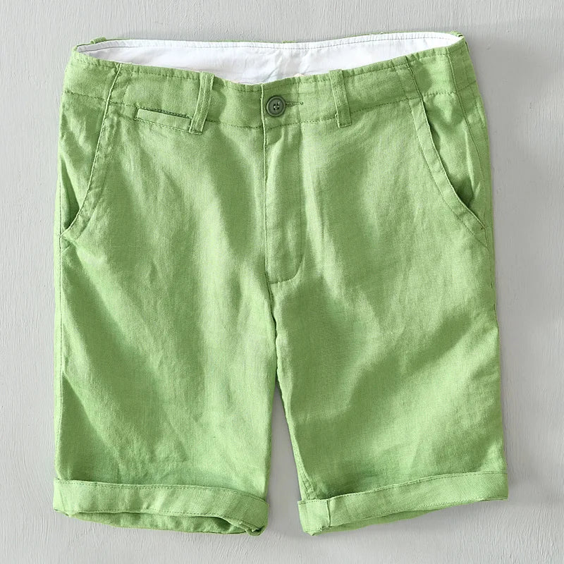 Men’s 100% Linen Shorts – Classic Beach Pants