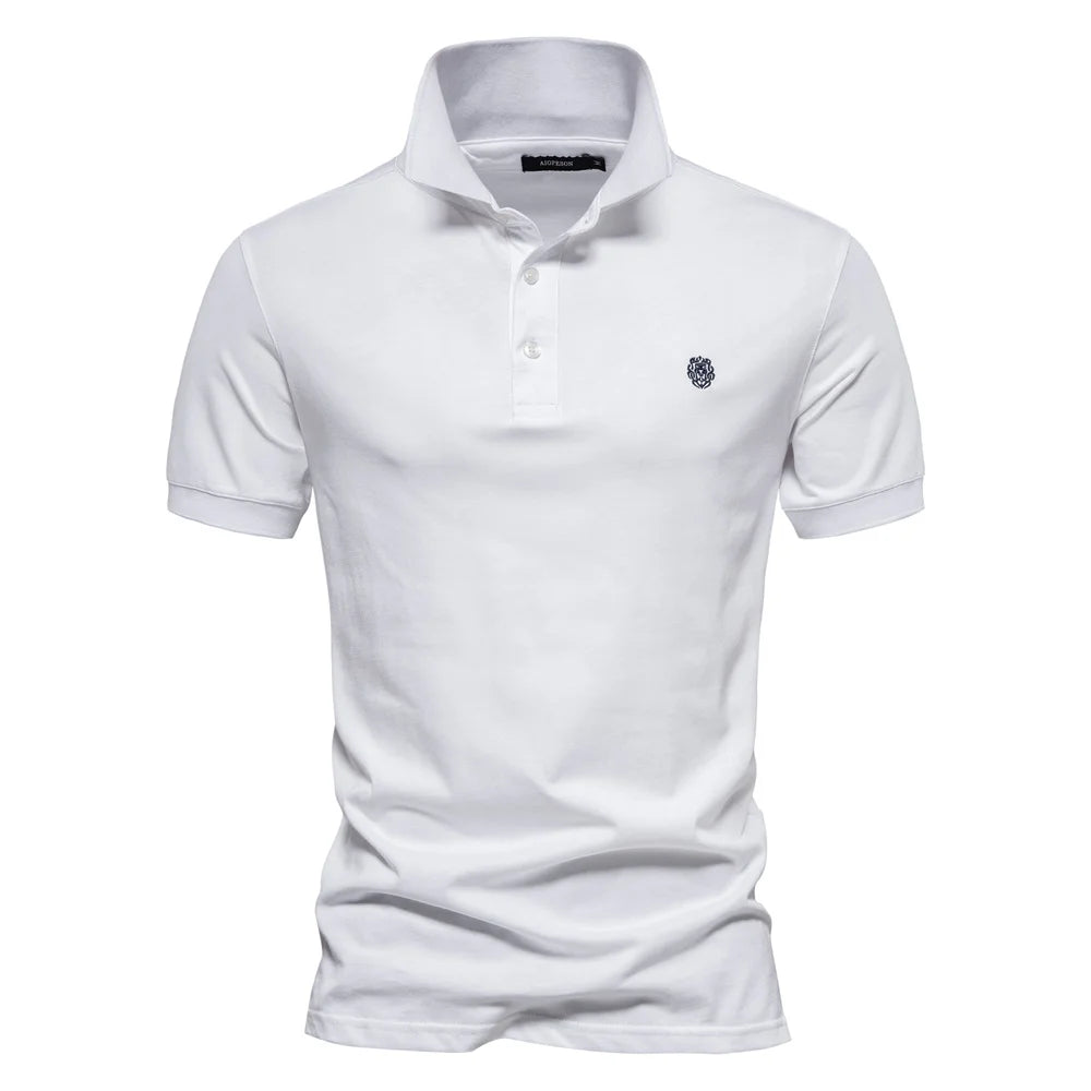 100% Cotton Embroidery Men's Polo New Summer Brand Social
