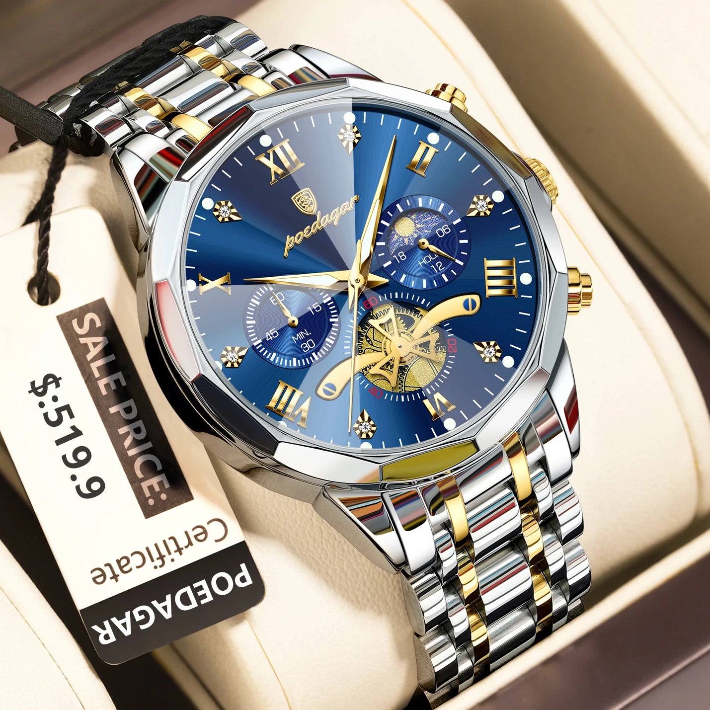 Luxury Men Watch Top Original Waterproof Luminous Chronograph