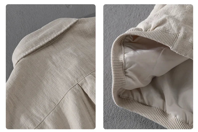 Giacca casual da uomo in cotone e lino – Capospalla leggero per primavera e autunno
