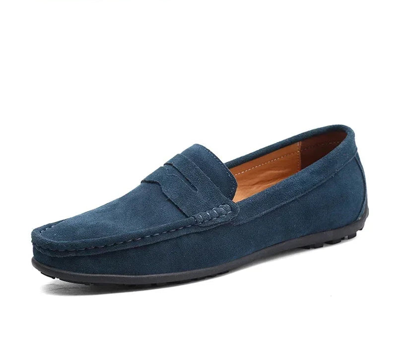 Navy Suede Loafers – Old Money Elegance