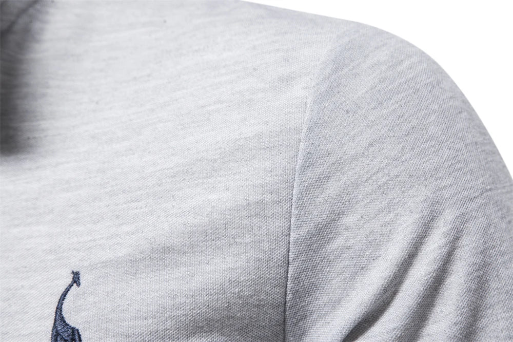 New Men's Embroidery Polo Long Sleeve Social