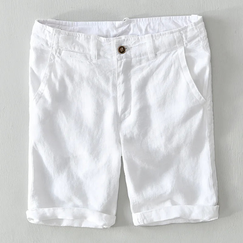 Men’s 100% Linen Shorts – Classic Beach Pants
