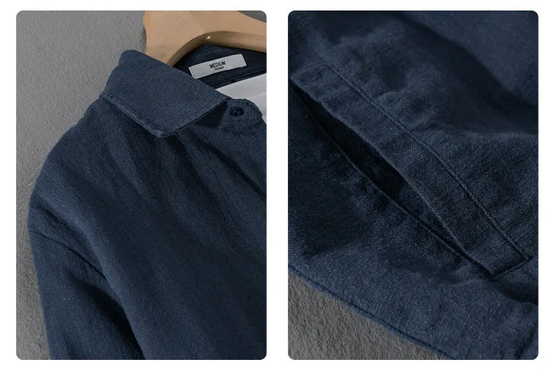 Giacca casual da uomo in cotone e lino – Capospalla leggero per primavera e autunno