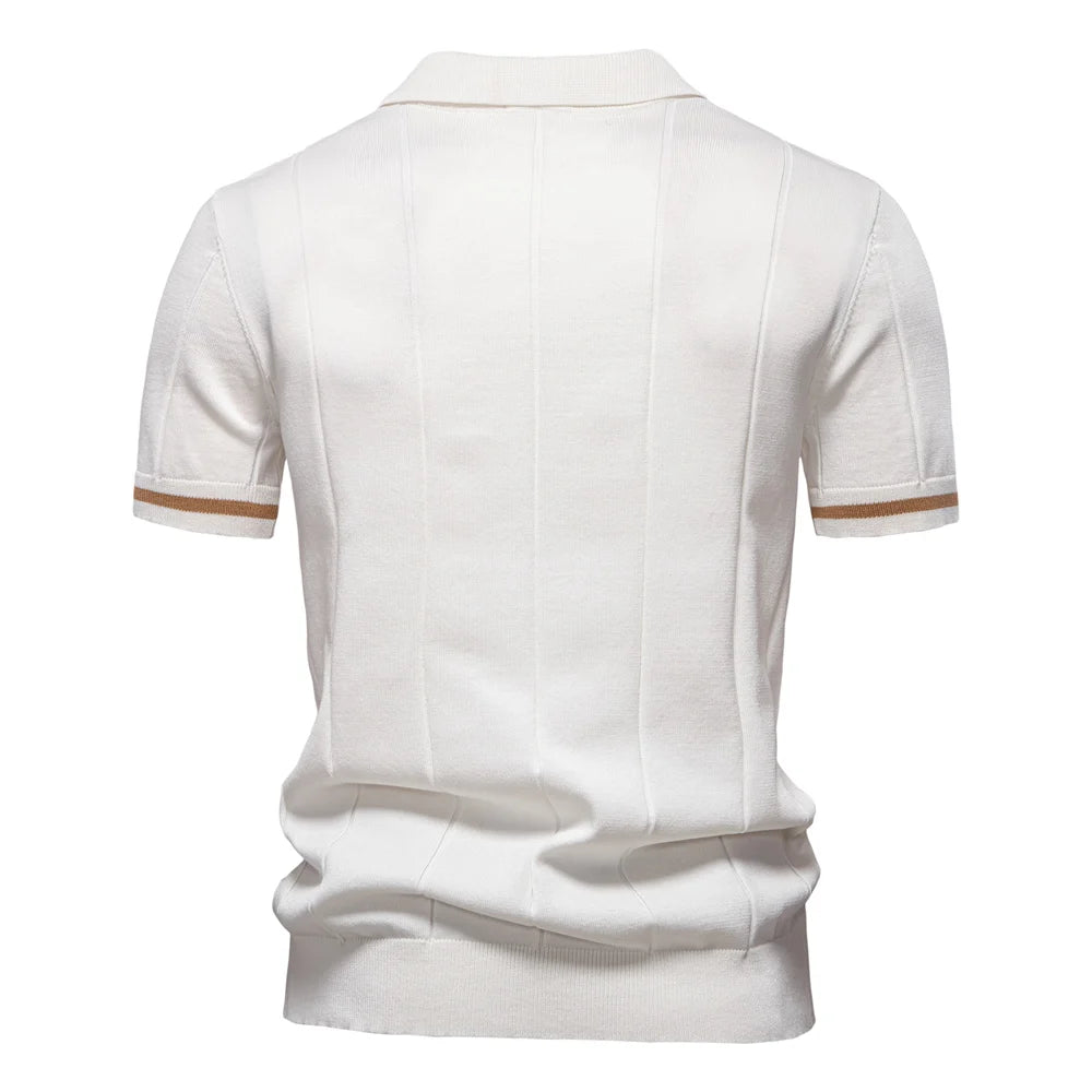 Men's zip-up athletic, formal, office sports polo shirt
