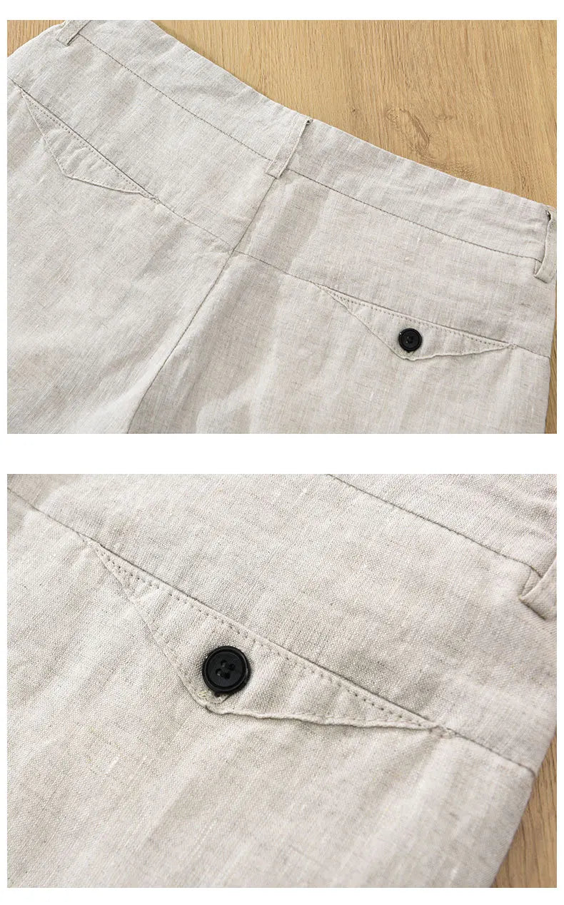 Simple Breathable 100% Linen Shorts - Clothing Straight Summer Pants