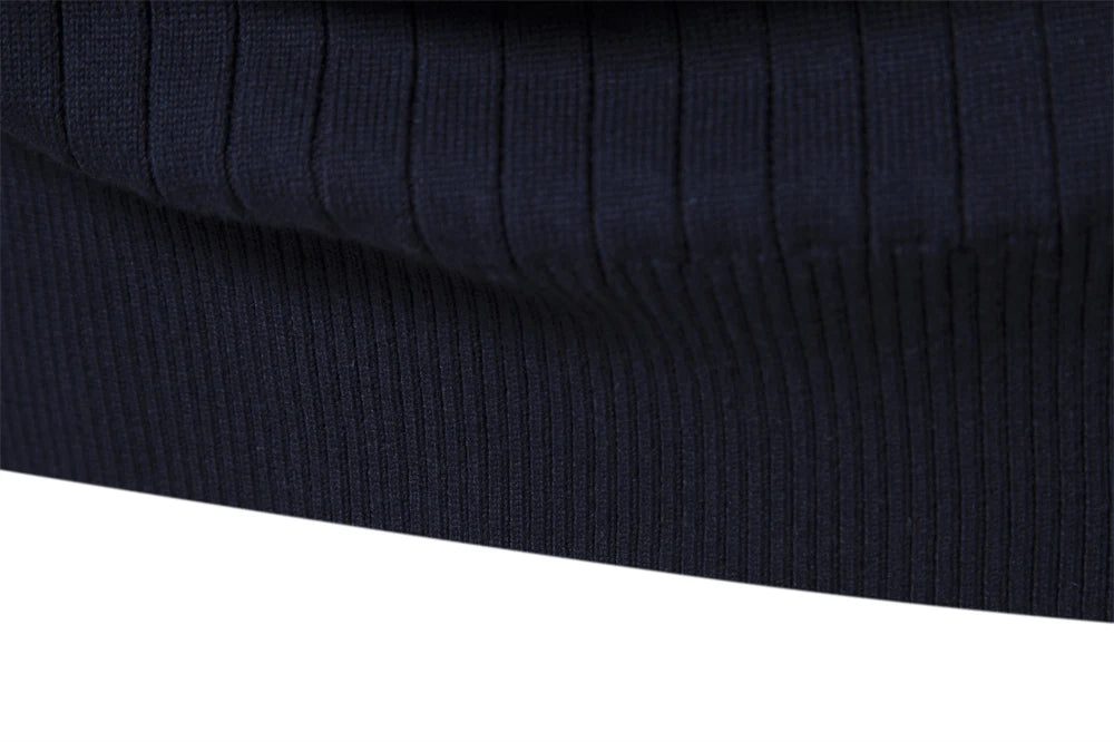 Men’s Half-Zip Cotton Sweater – Mock Neck Knit Pullover, Autumn/Winter Edition