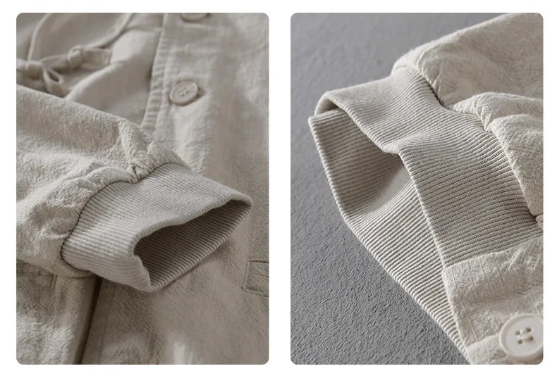 Giacca con cappuccio in lino da uomo – Leggera, casual e confortevole