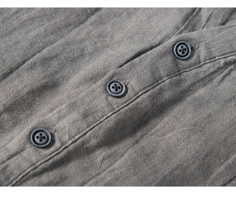 Vintage Men's lightweight short-sleeved 100% linen shirt