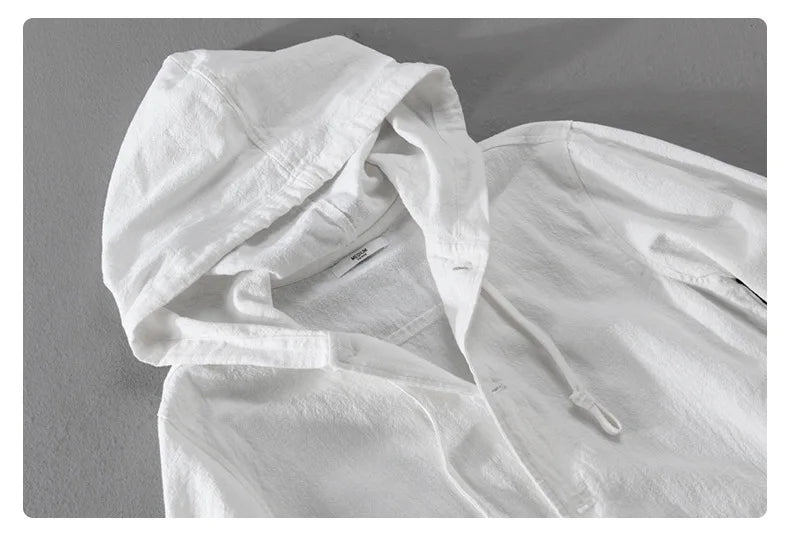 Giacca con cappuccio in lino da uomo – Leggera, casual e confortevole