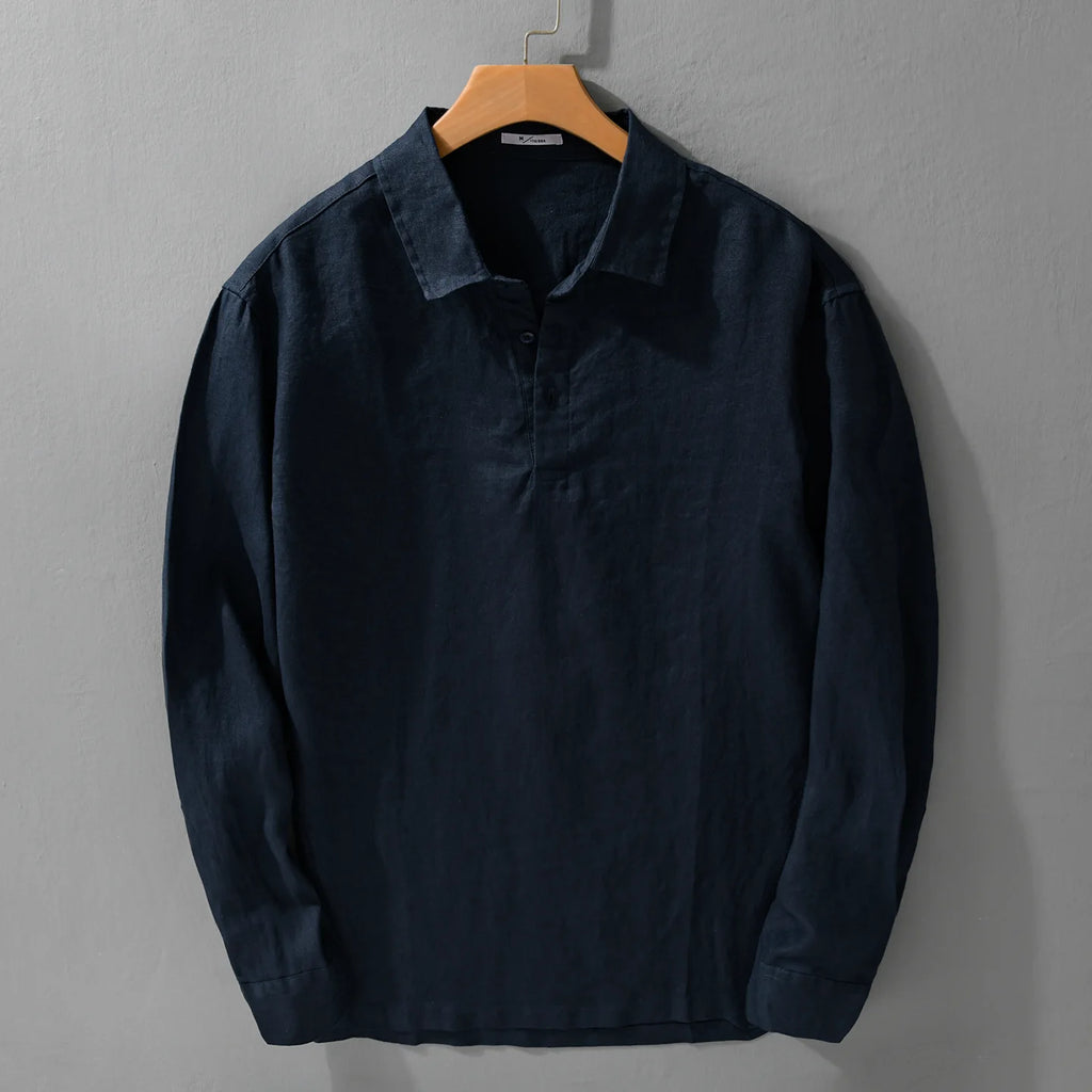 100% Linen Long-Sleeve Shirt – Refined Simplicity