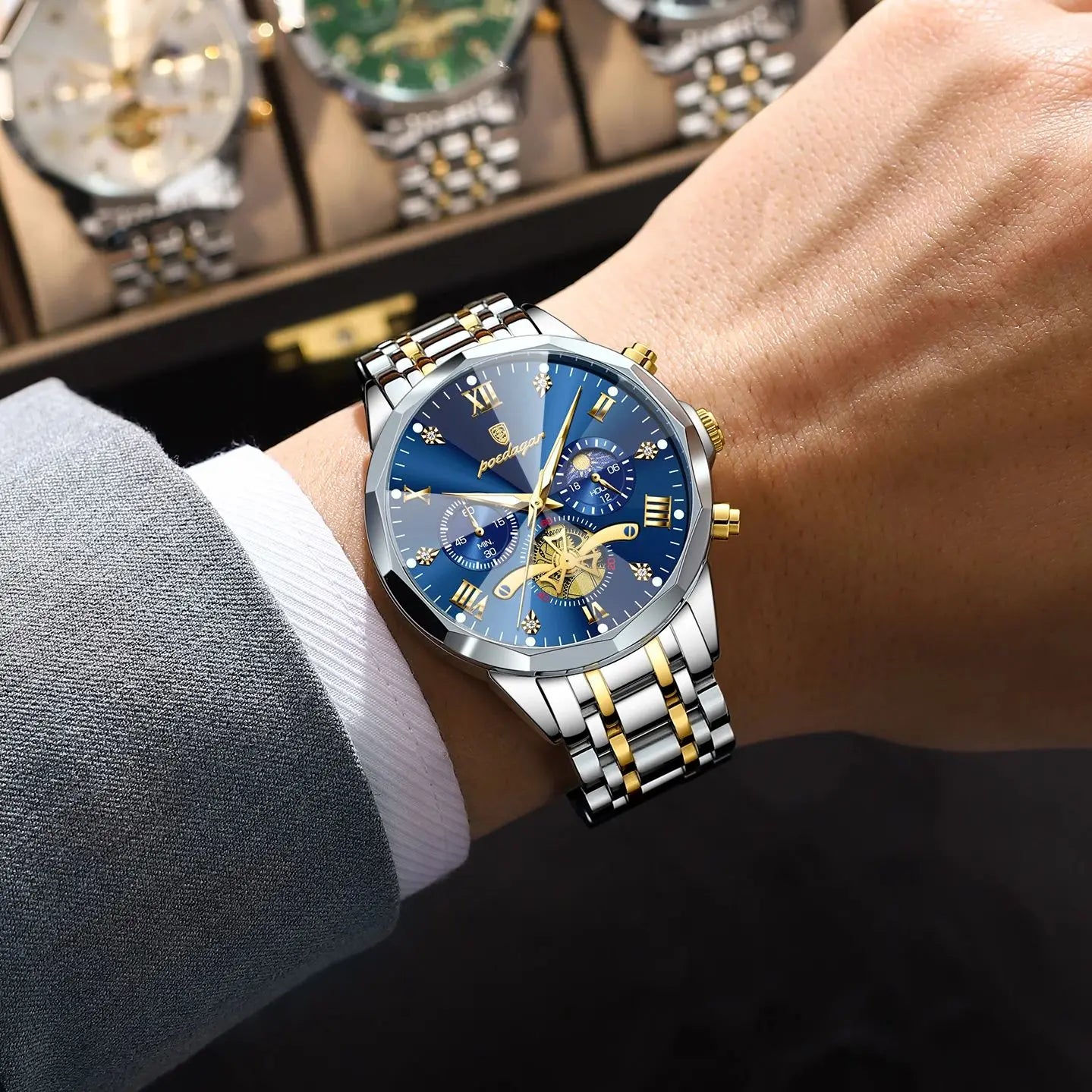 Luxury Men Watch Top Original Waterproof Luminous Chronograph