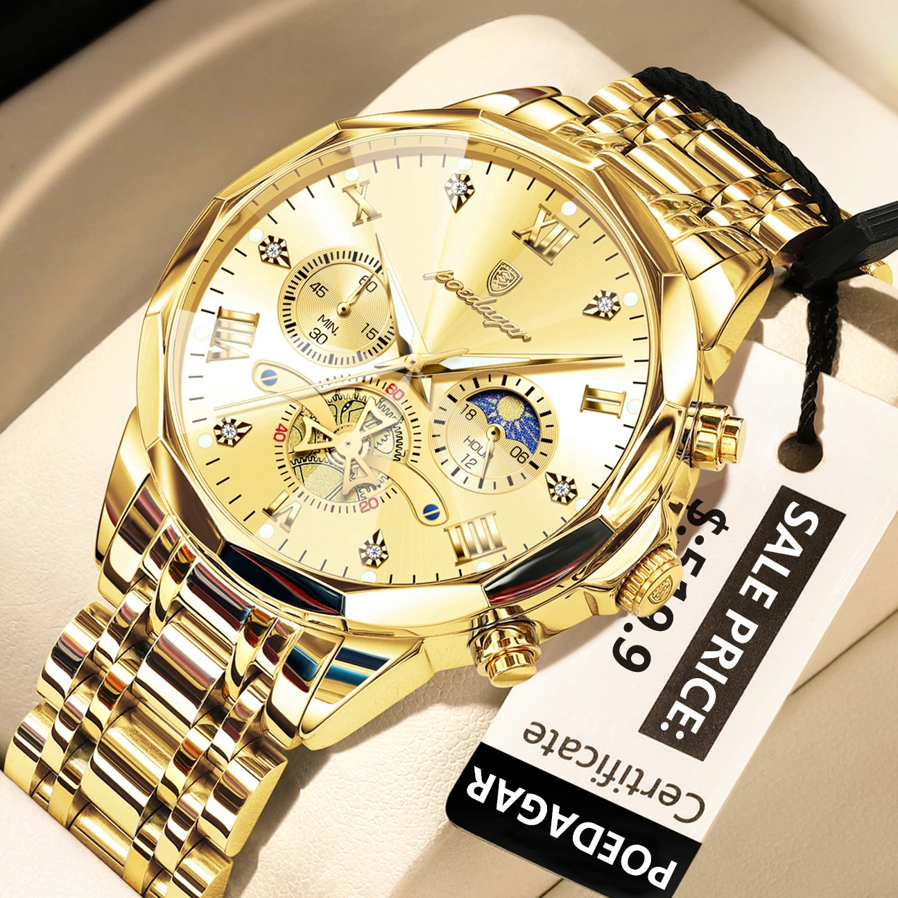 Luxury Men Watch Top Original Waterproof Luminous Chronograph